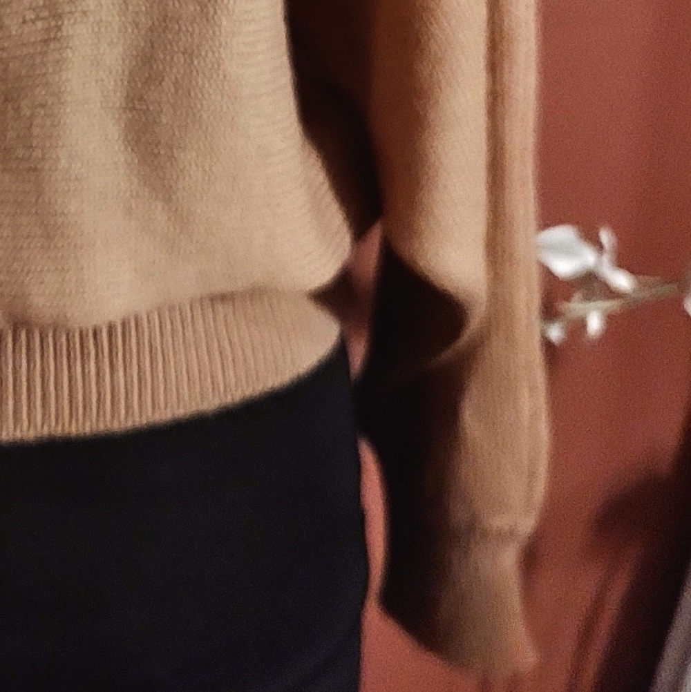 🔸🤎🔸Amazing Vtg 80's Mocha Caramel Tan Dolman Cable Knit Sequin Sweater - M/L - Picture 15 of 15